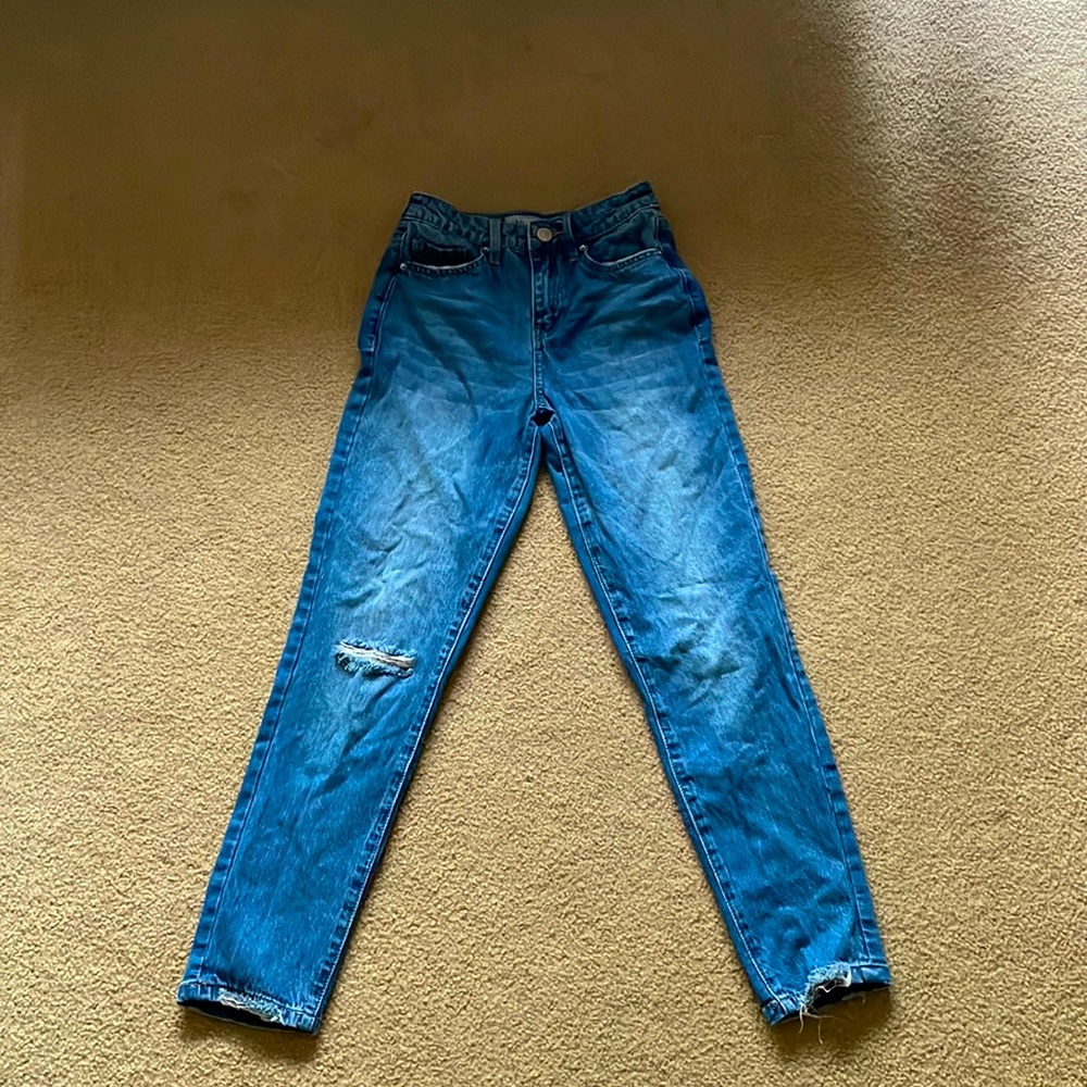 YMI distressed mom jean